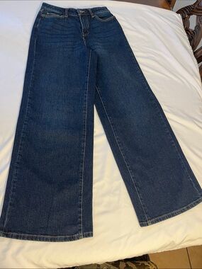 High-Rise Wide-Leg Jeans in Dark Blue